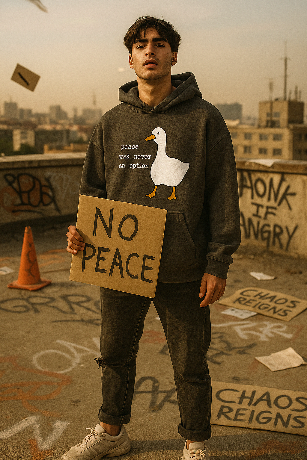Peace Was Never An Option Goose Hoodie