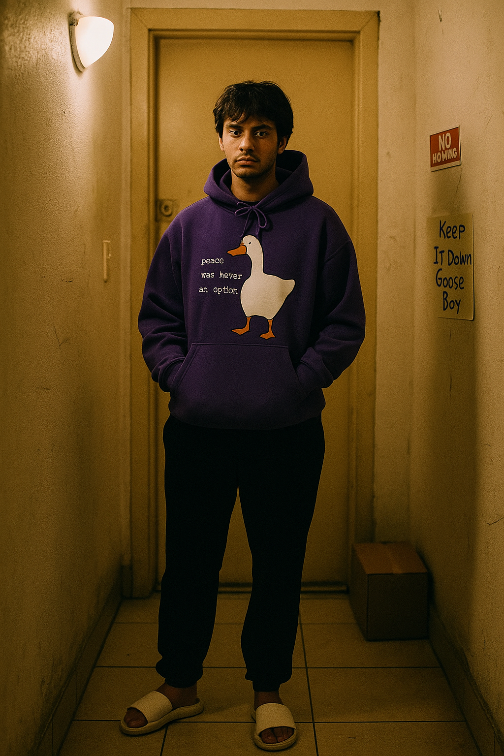 Peace Was Never An Option Goose Hoodie