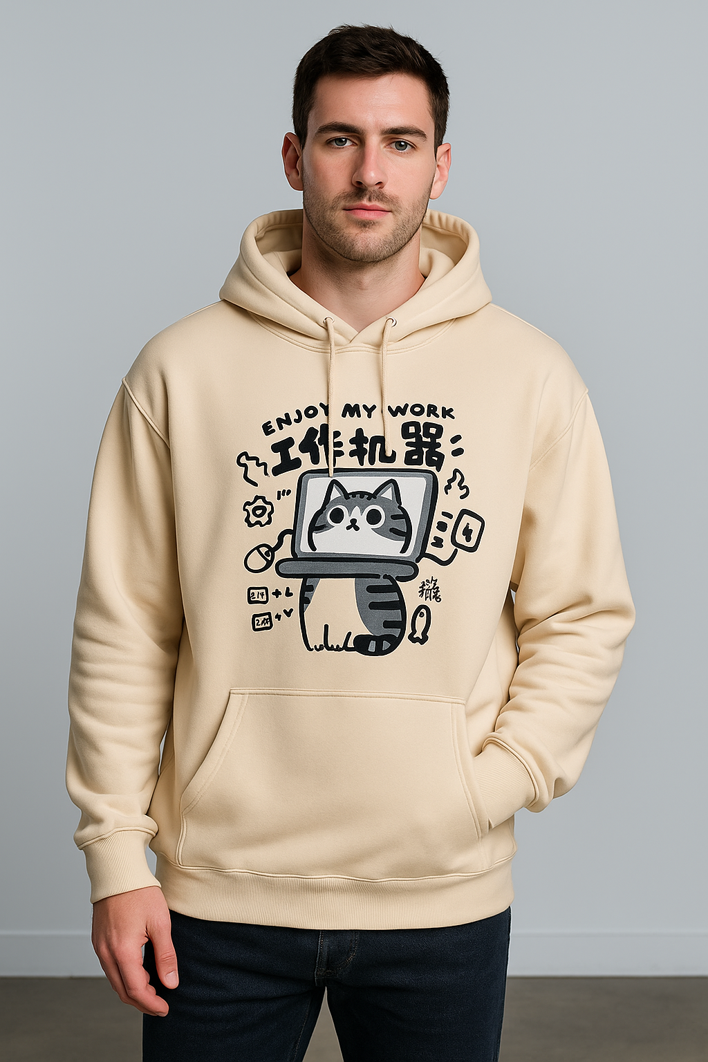 Cat Work Machine Hoodie