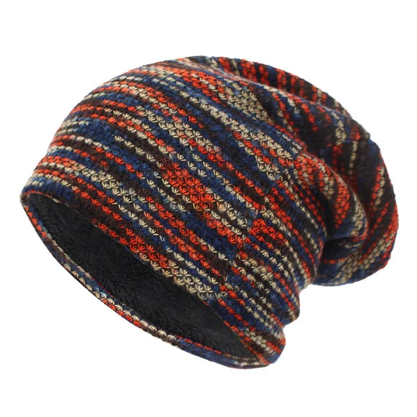 Knitted Bonnet Striped Beanie