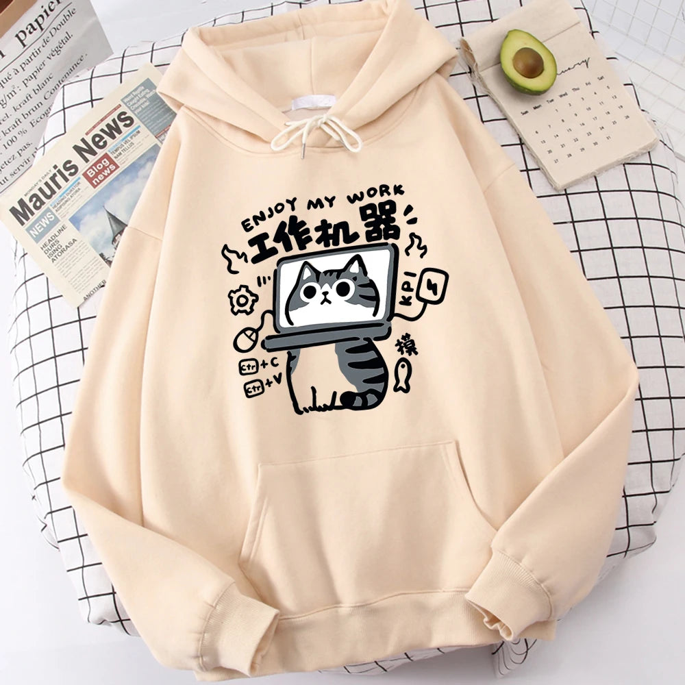 Cat Work Machine Hoodie
