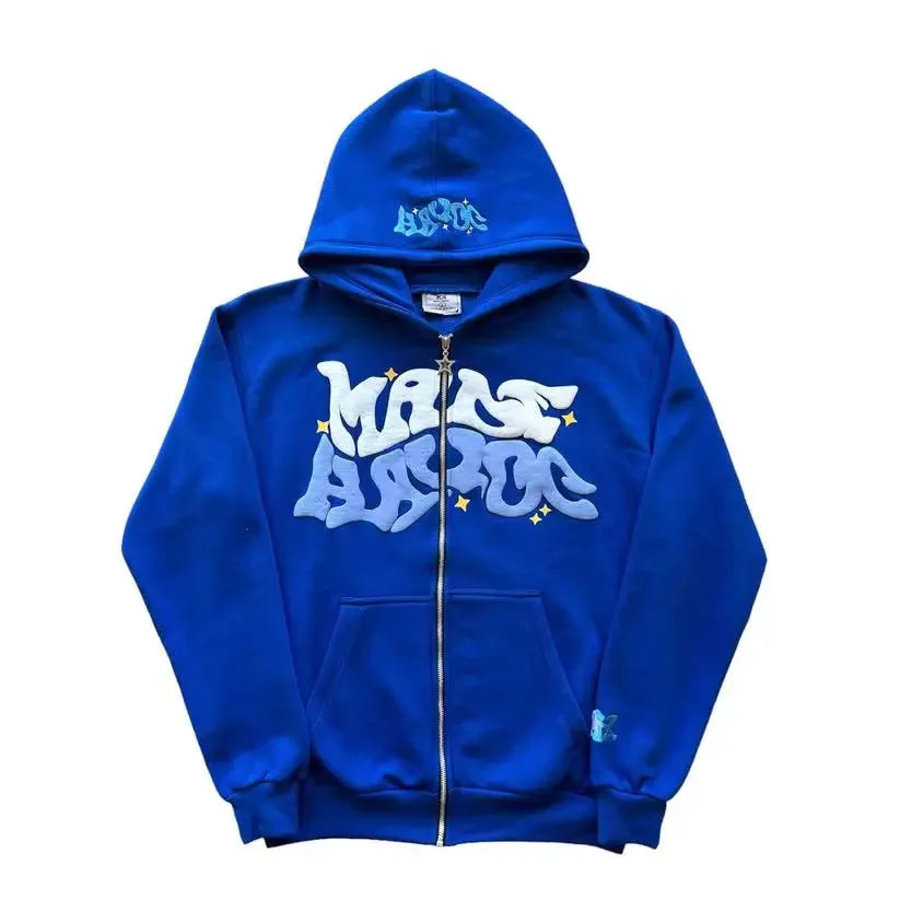 Colorful Alphabet Zip-Up Hoodie