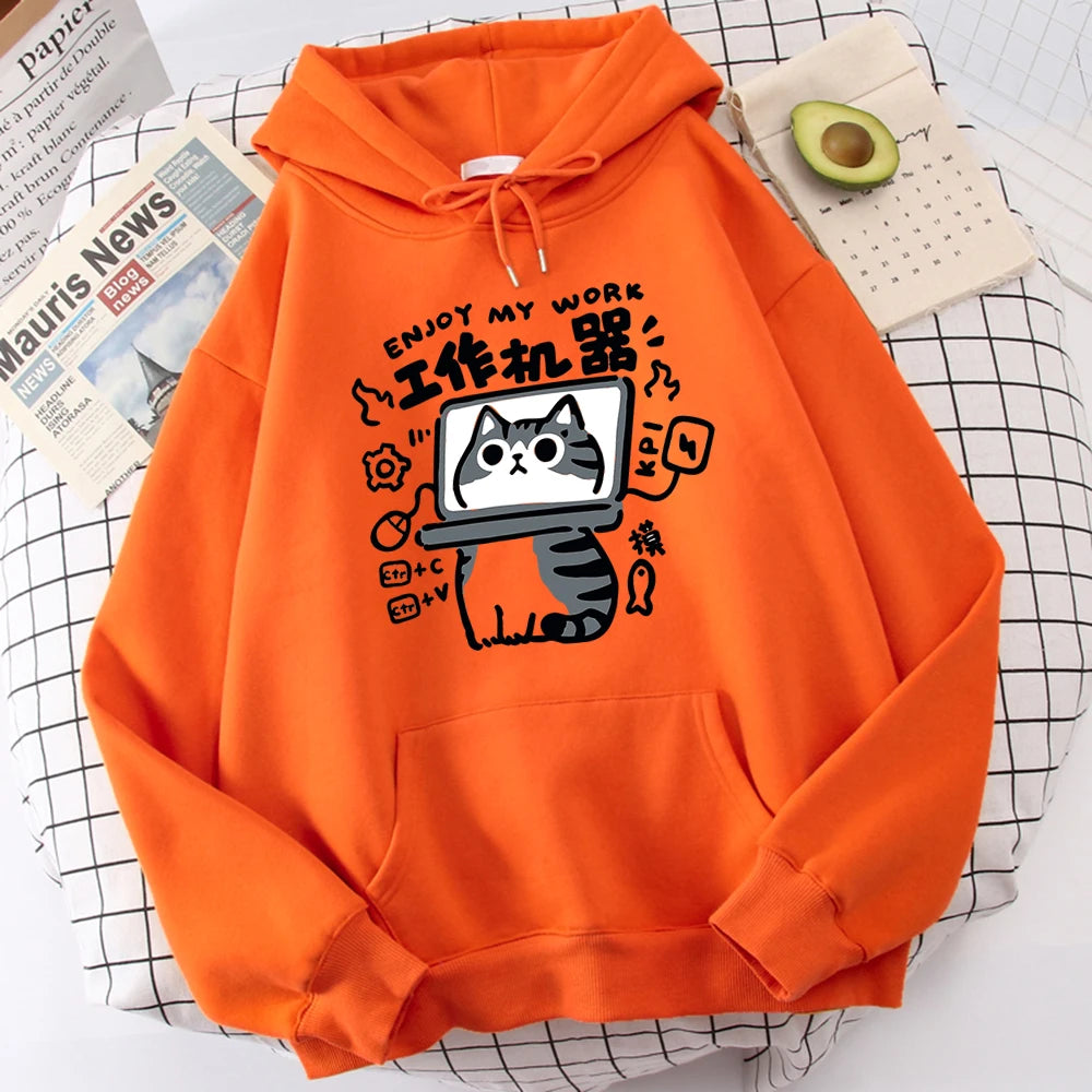 Cat Work Machine Hoodie