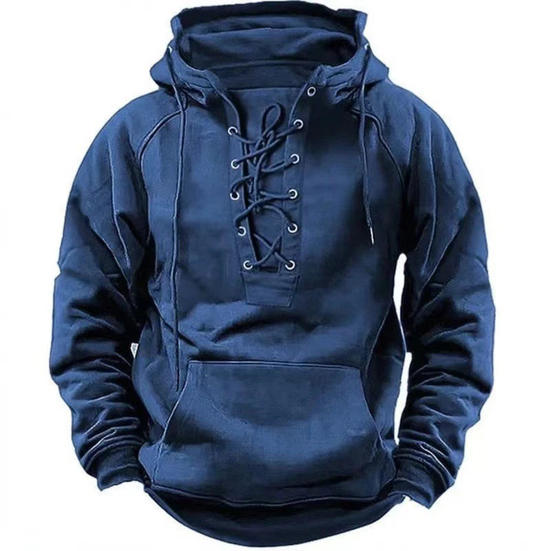 Lace-Up Drawstring Hoodie