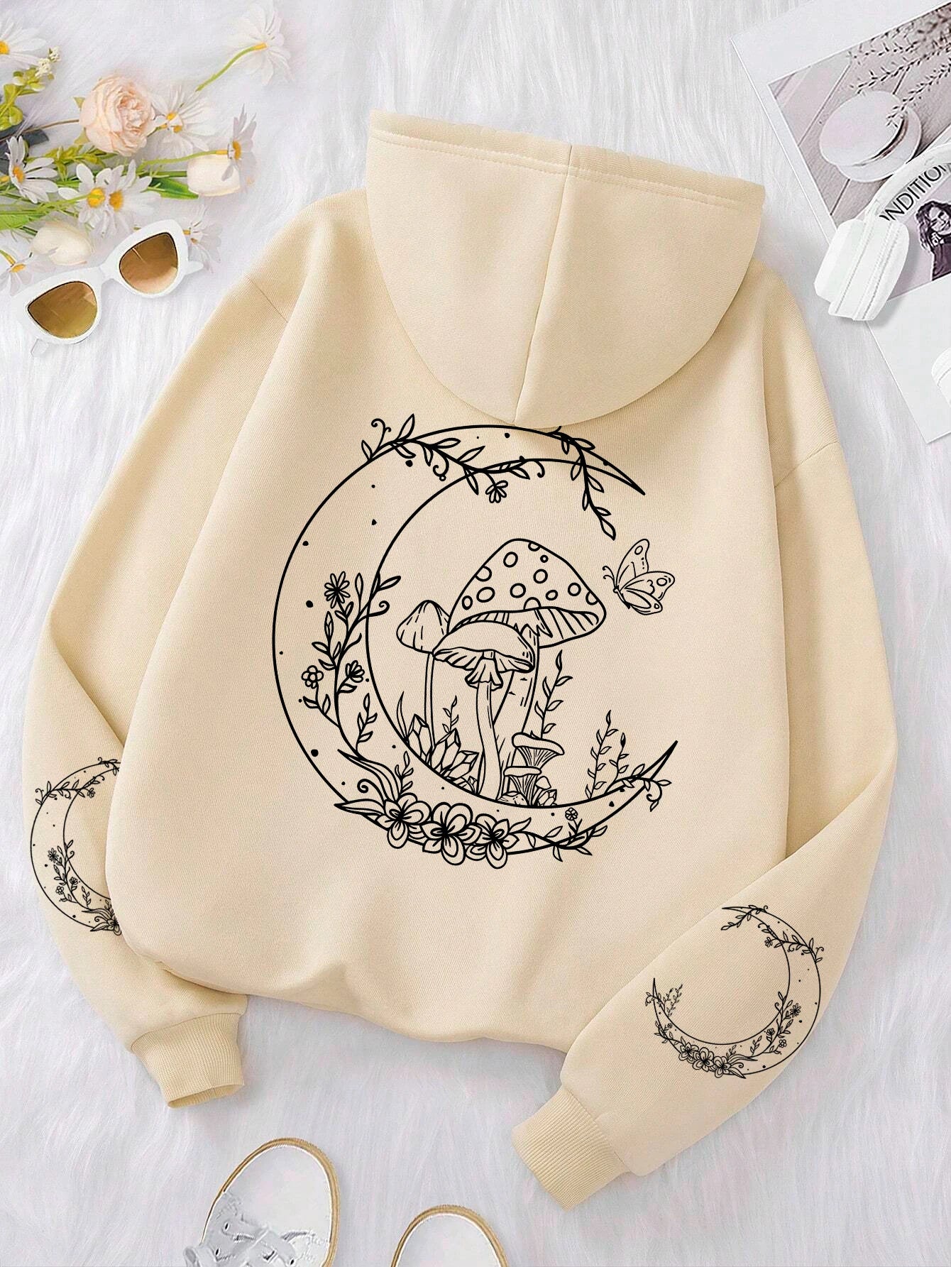 Mushrooms Grow On The Moon Hoodie