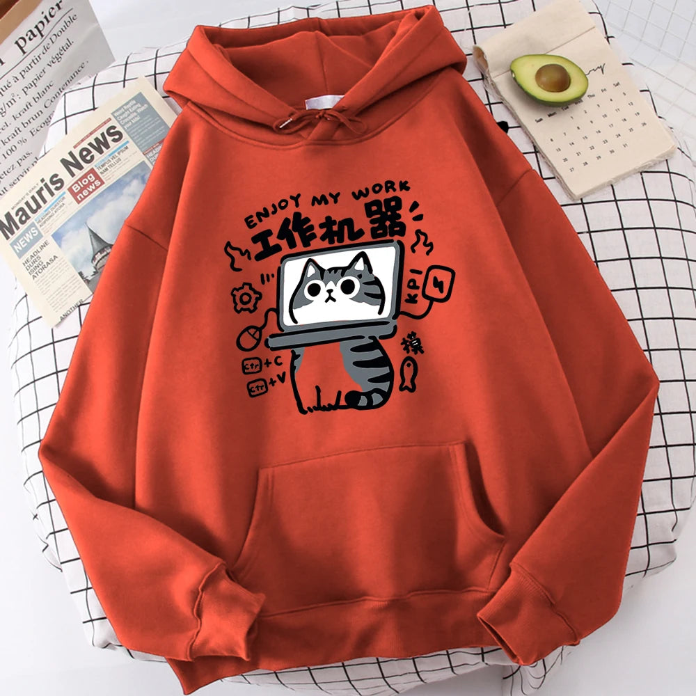 Cat Work Machine Hoodie