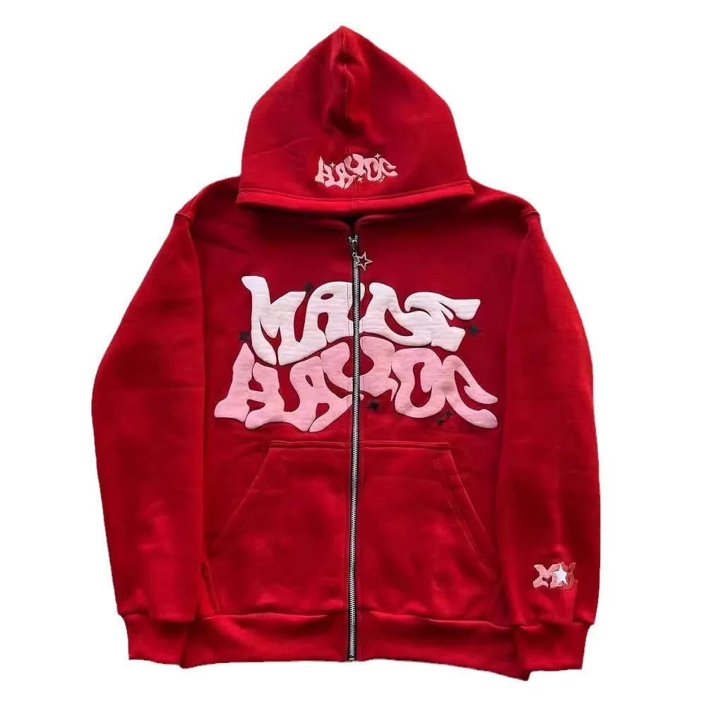 Colorful Alphabet Zip-Up Hoodie