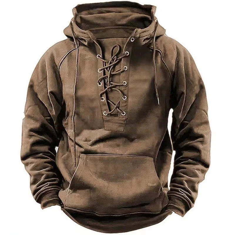 Lace-Up Drawstring Hoodie