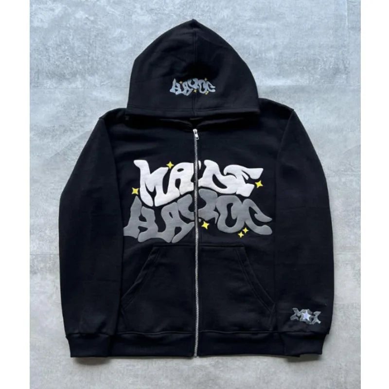 Colorful Alphabet Zip-Up Hoodie