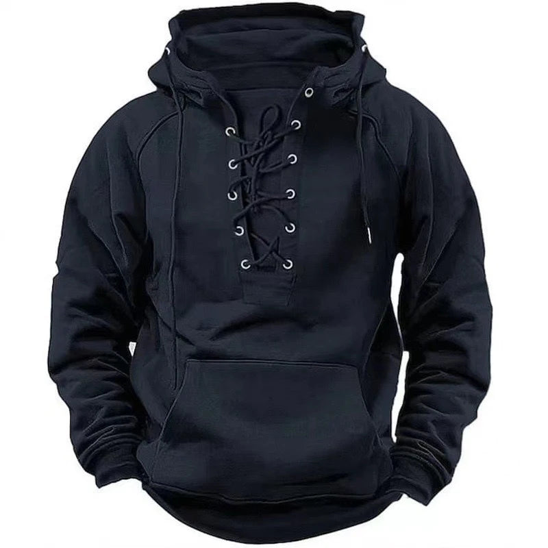 Lace-Up Drawstring Hoodie
