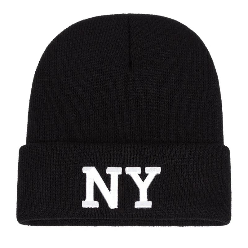 NY Embroidered Knitted Beanie