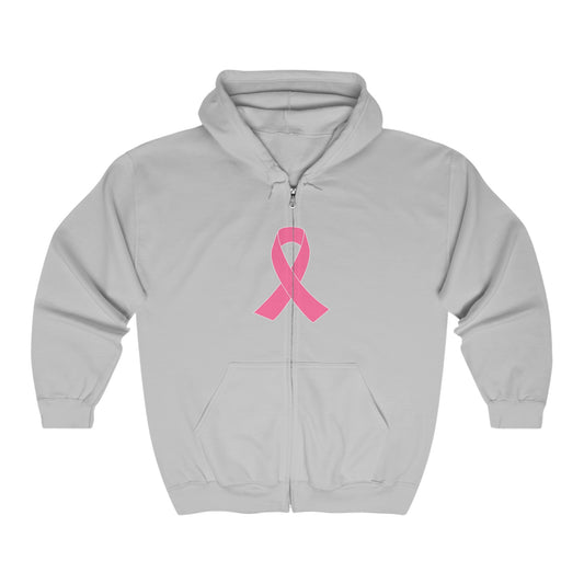 Pink Ribbon Zip-Up Hoodie