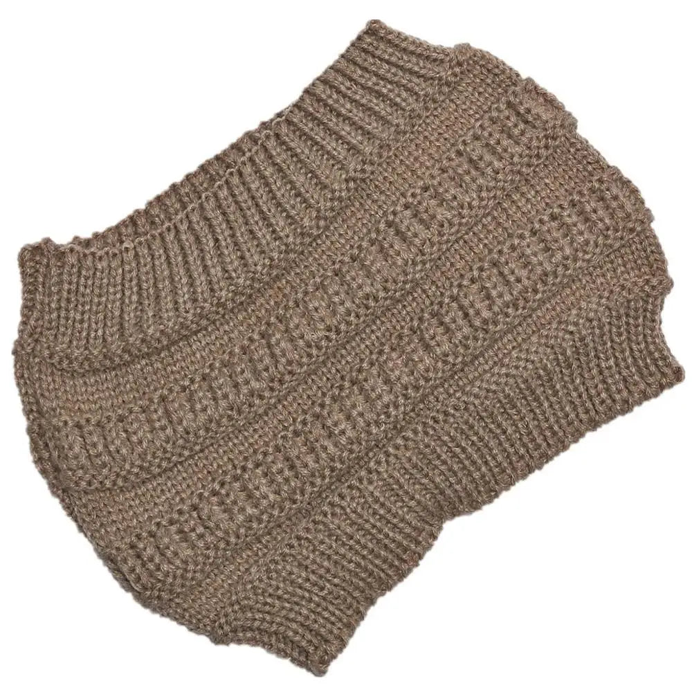 Solid Knitted Ponytail Beanie