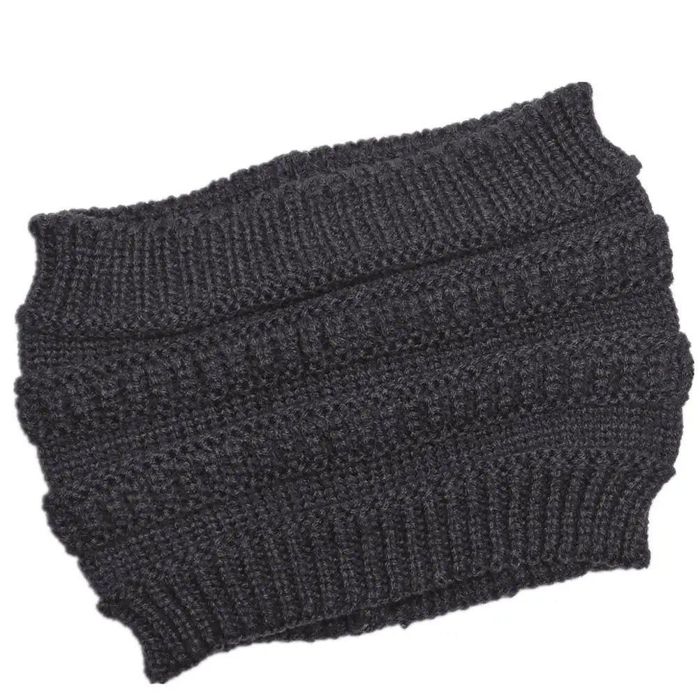 Solid Knitted Ponytail Beanie