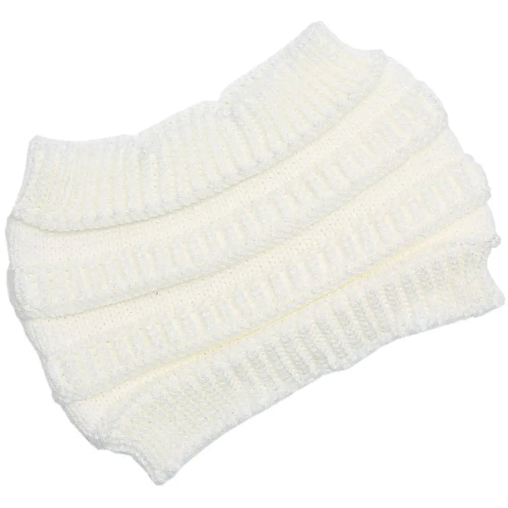 Solid Knitted Ponytail Beanie