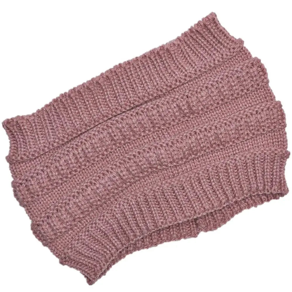 Solid Knitted Ponytail Beanie