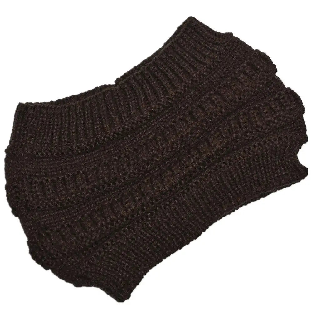 Solid Knitted Ponytail Beanie