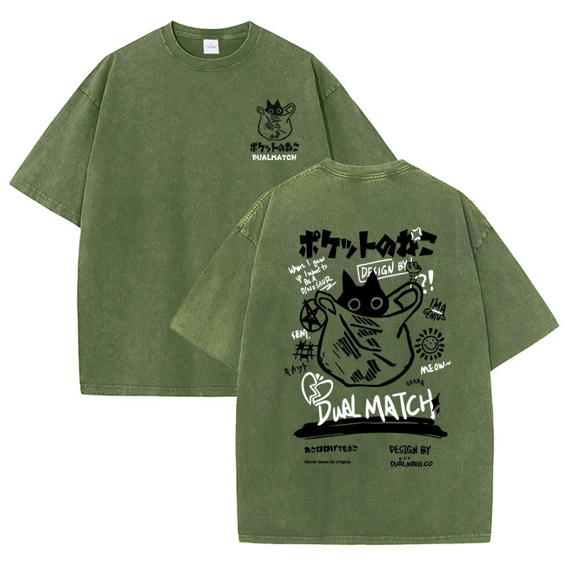 Dual Match Kawai Cat Hoodie T-Shirt