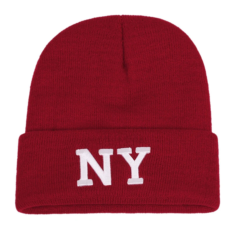 NY Embroidered Knitted Beanie