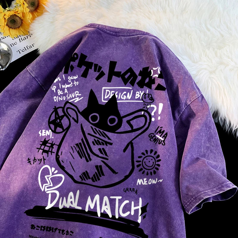 Dual Match Kawai Cat Hoodie T-Shirt