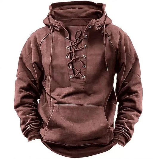 Lace-Up Drawstring Hoodie