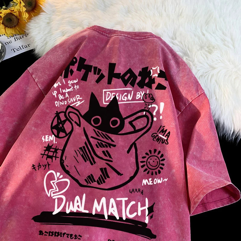 Dual Match Kawai Cat Hoodie T-Shirt